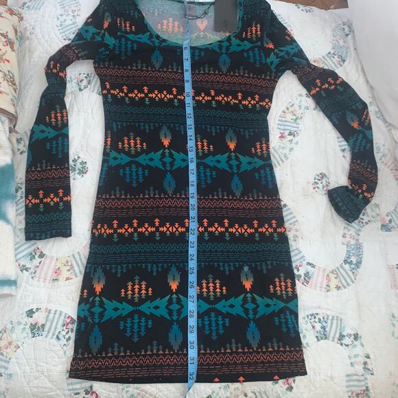NWT VERO MODA SOUTHWEST PRINT BODYCON DRESS XS - Picture 10 of 10